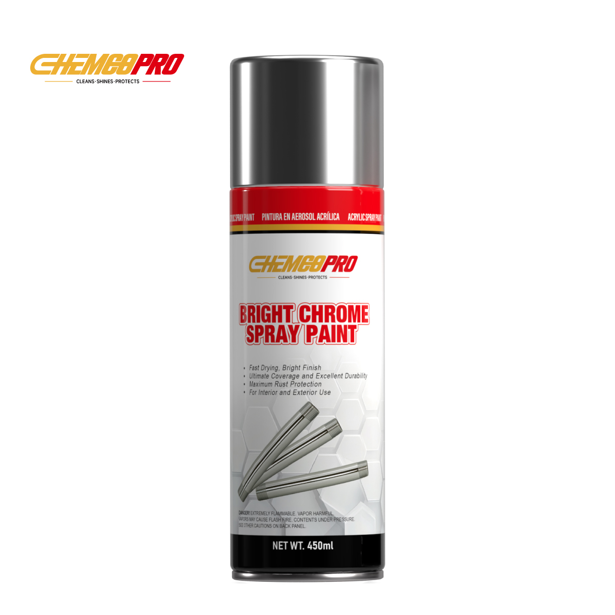 BRIGHT CHROME SPRAY PAINT 