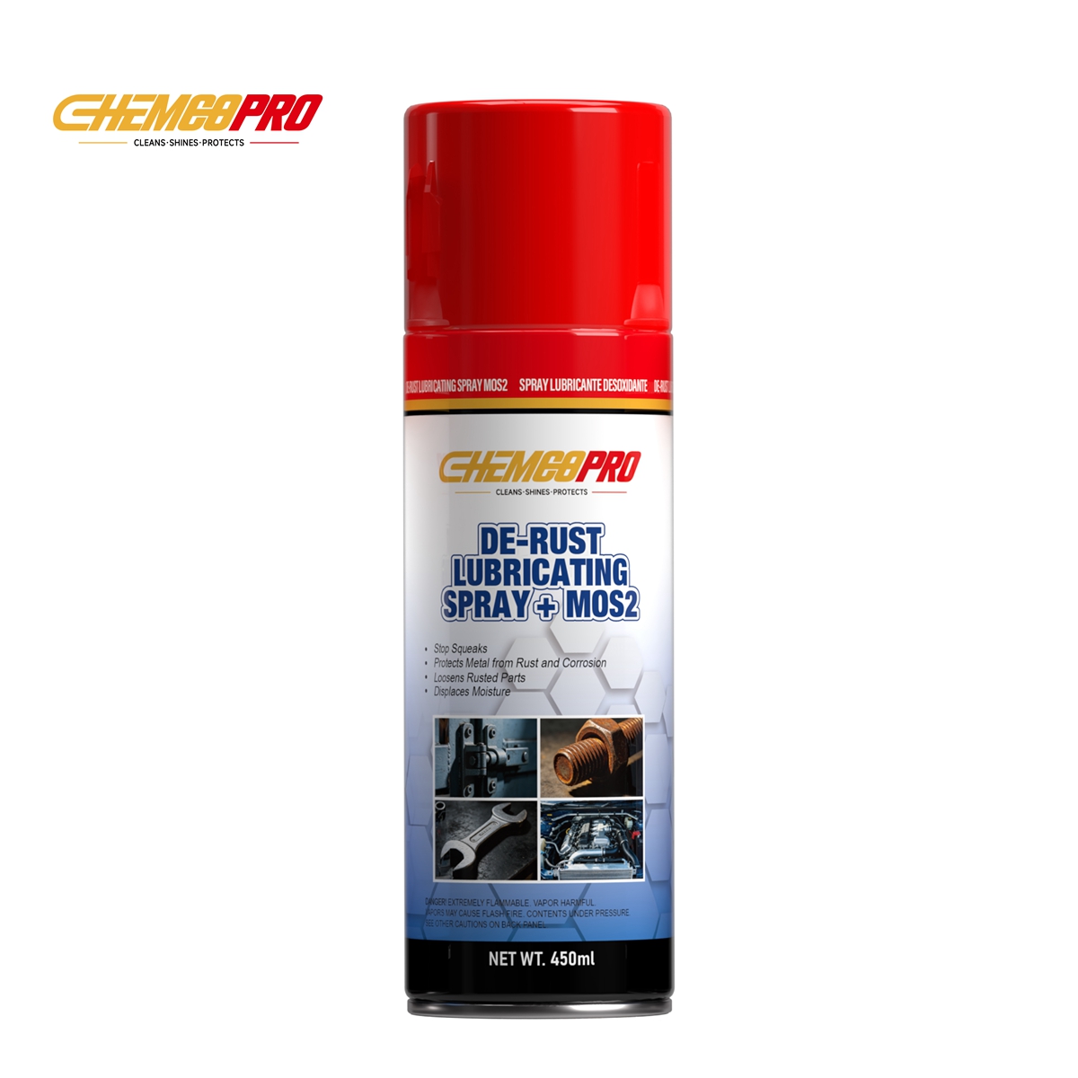 DE-RUST LUBRICATING SPRAY + MOS2 